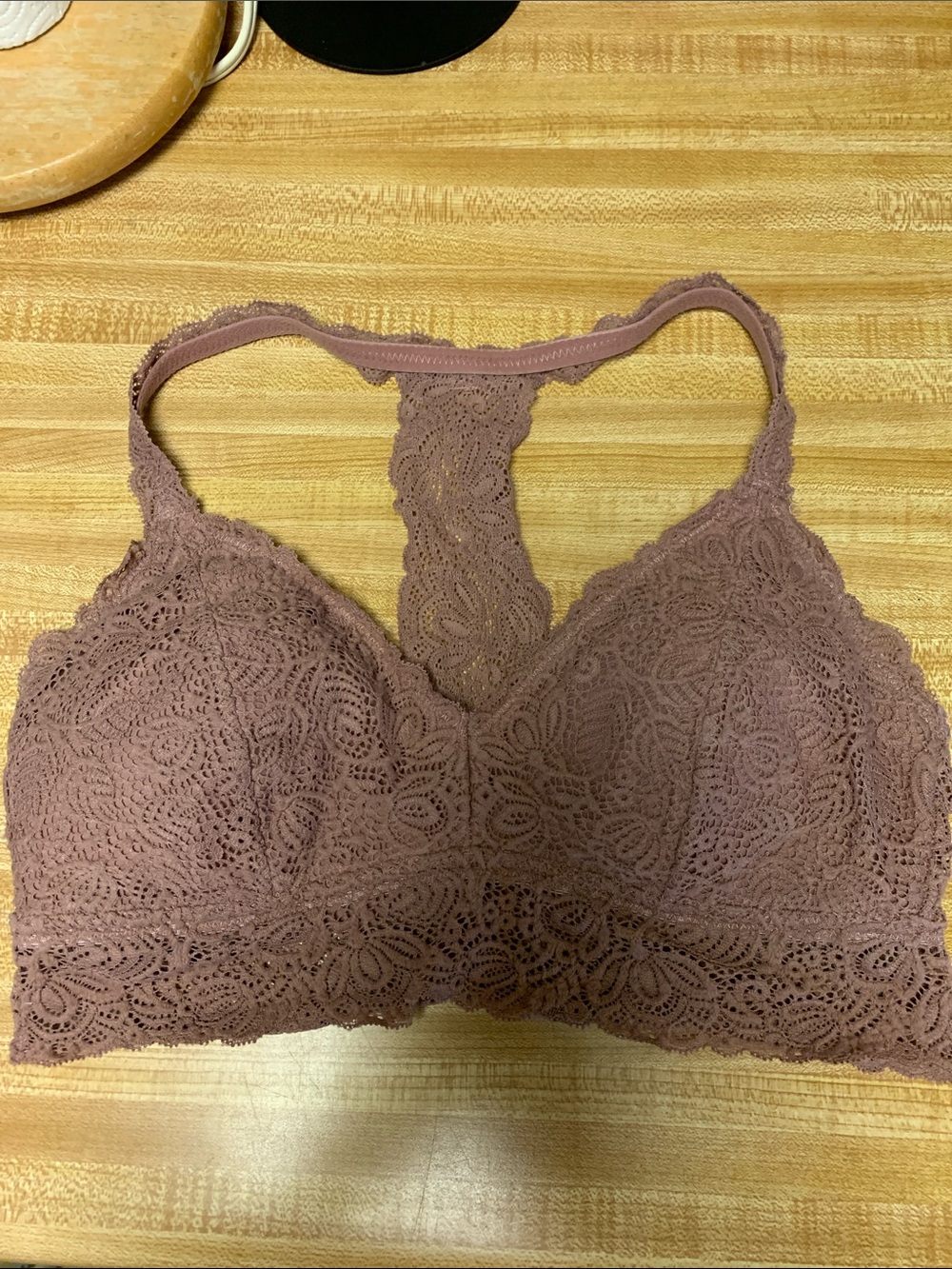 Auden Lightly Lined Racerback Bralette - Dusty Rose Lace - Picture 2 of 10